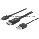 Cavo Adattatore MHL 5 Pin MicroUSB HDMI HDTV 1.5m Nero
