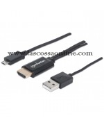 Cavo Adattatore MHL 5 Pin MicroUSB HDMI HDTV 1.5m Nero