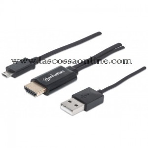 Cavo Adattatore MHL 5 Pin MicroUSB HDMI HDTV 1.5m Nero