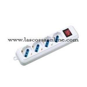 Multipresa 4 posti trivalenti bianca